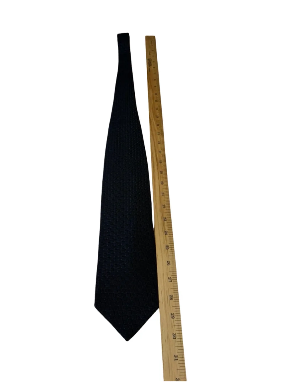 Giorgio Armani Cravatte Navy Silk Wool Blend Geometric Luxury Tie Italy